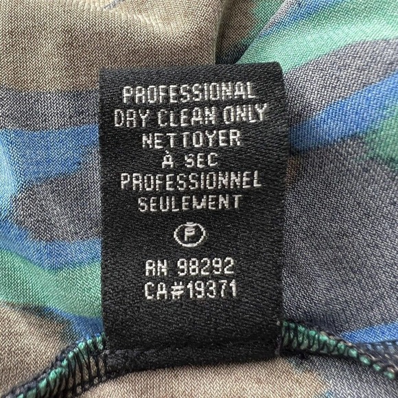 Tibi Black Abstract Colorful Strokes 3/4 Sleeve Stretchy Sheath Mini Dress XS - Picture 12 of 12